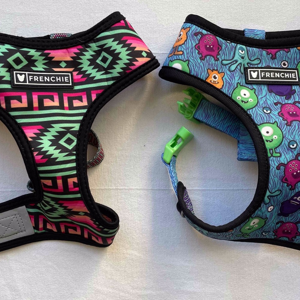TWO Frenchie Bulldog Reversible Harnesses - Size M